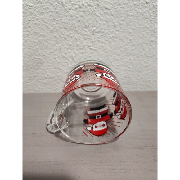 Vintage Luminarc Santa Holiday Winter Glass Mug Cup - Picture 5 of 9